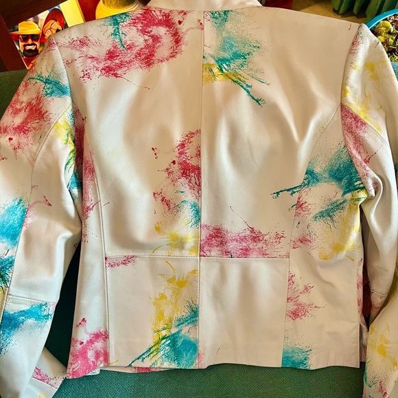Vintage Hand Painted Leather Jacket - Picture 2 of 5
